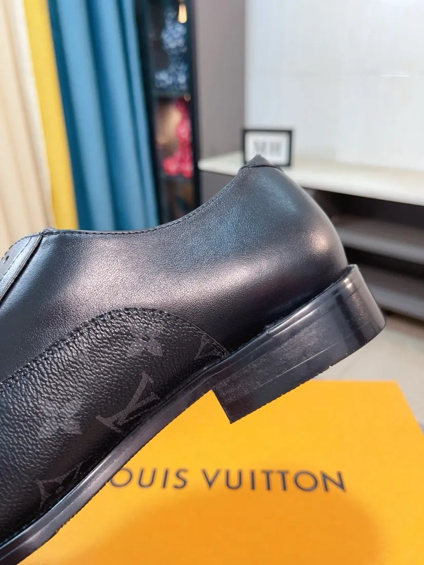 Men's men's shoes 💰520🌸🌸【LV Louis Vuitton】~ New product 🆕High-end original men's 🚹Business casual leather shoes, made of original cowhide open-edge bead fabric➕comfortable and soft cowhide lining➕cowhide insole, original LOGO rubber non-slip outsole. Code number: 38-44